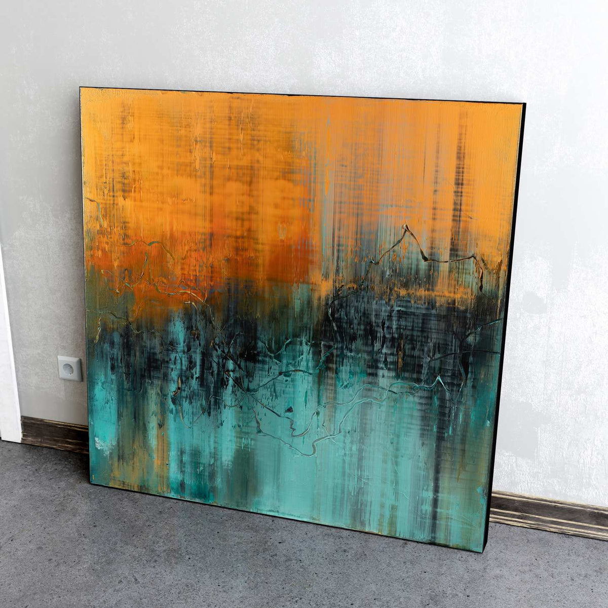 絵画 abstract painting Large Abstract Painting - Quiet Night - 36x36 Inch Acrylic on