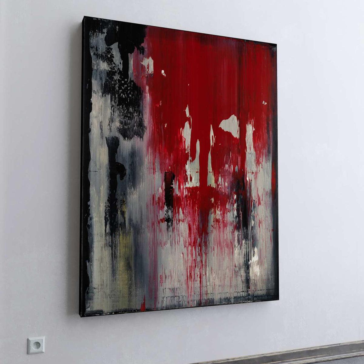 Large Abstract Painting - The Curtain Rose - 48x36 Inch Acrylic on