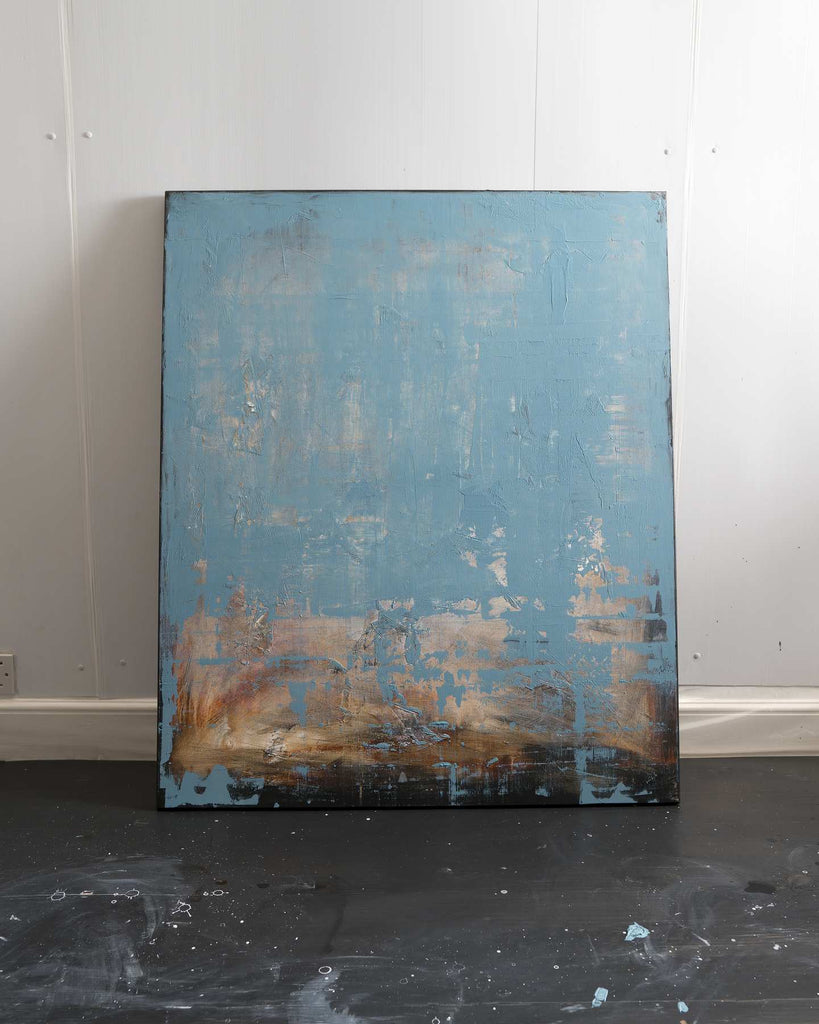 Abstract Original Painting-Broken Blue / 46''x 38''/ Acrylic on Canvas / 2018 - By Nemanja Nikolic