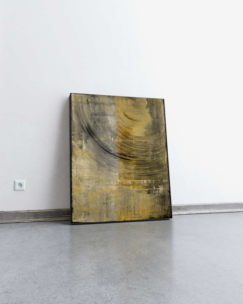 Abstract Original Painting-Broken Eclipse / 38''x 30''/ Acrylic on Canvas / 2018 - By Nemanja Nikolic