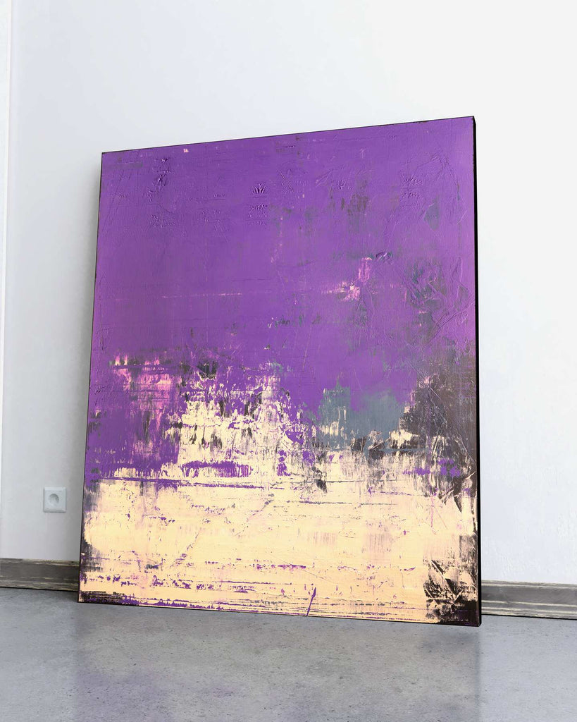 Abstract Original Painting-Broken Purple / 46''x 38''/ Acrylic on Canvas / 2019 - By Nemanja Nikolic