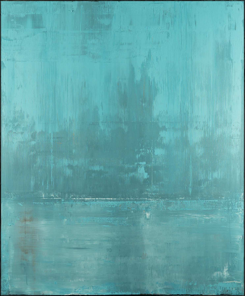 Abstract Original Painting-Broken Turquoise / 46''x 38''/ Acrylic on Canvas / 2018 - By Nemanja Nikolic
