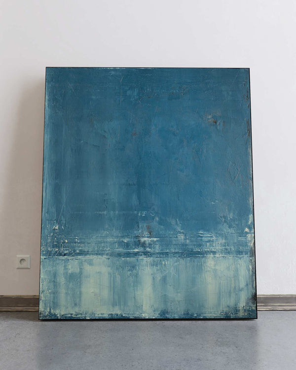 Abstract Original Painting-Deep Teal / 46''x 38''/ Acrylic on Canvas / 2019 - By Nemanja Nikolic