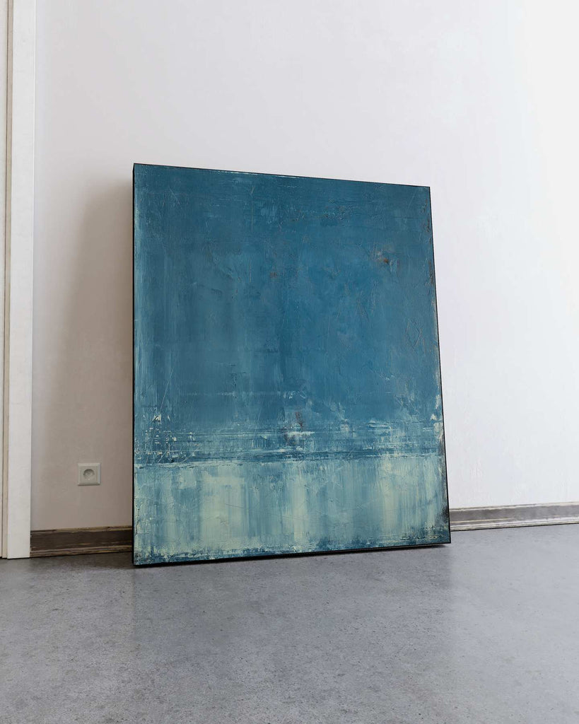 Abstract Original Painting-Deep Teal / 46''x 38''/ Acrylic on Canvas / 2019 - By Nemanja Nikolic