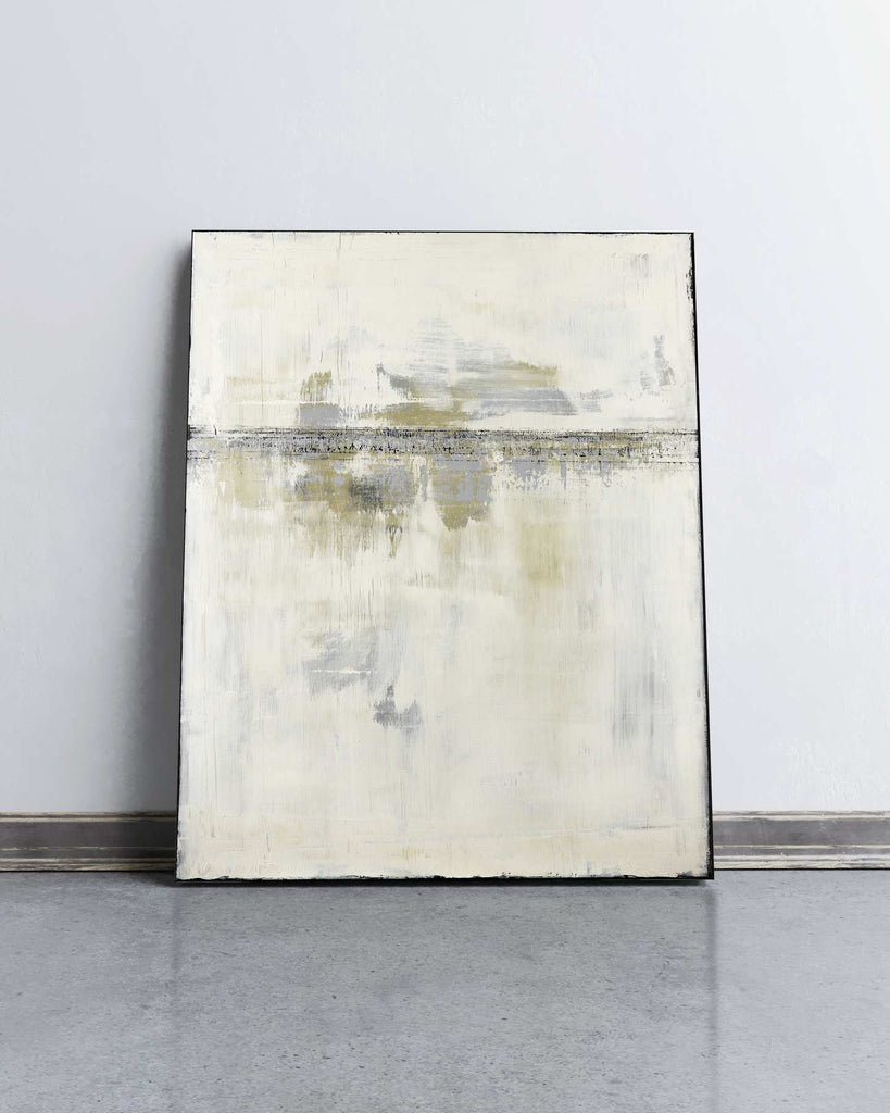 Abstract Original Painting-Dirty White / 38''x 30''/ Acrylic on Canvas / 2018 - By Nemanja Nikolic