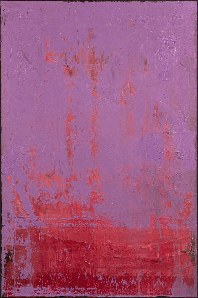 Abstract Original Painting-Lavender Field / 20''x 30''/ Acrylic on Canvas / 2019 - By Nemanja Nikolic