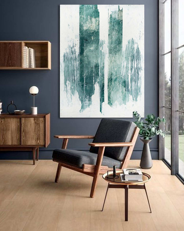 There's Sugar On Your Soul, green original abstract painting by Nemanja Nikolic, 48"x36", acrylic on canvas