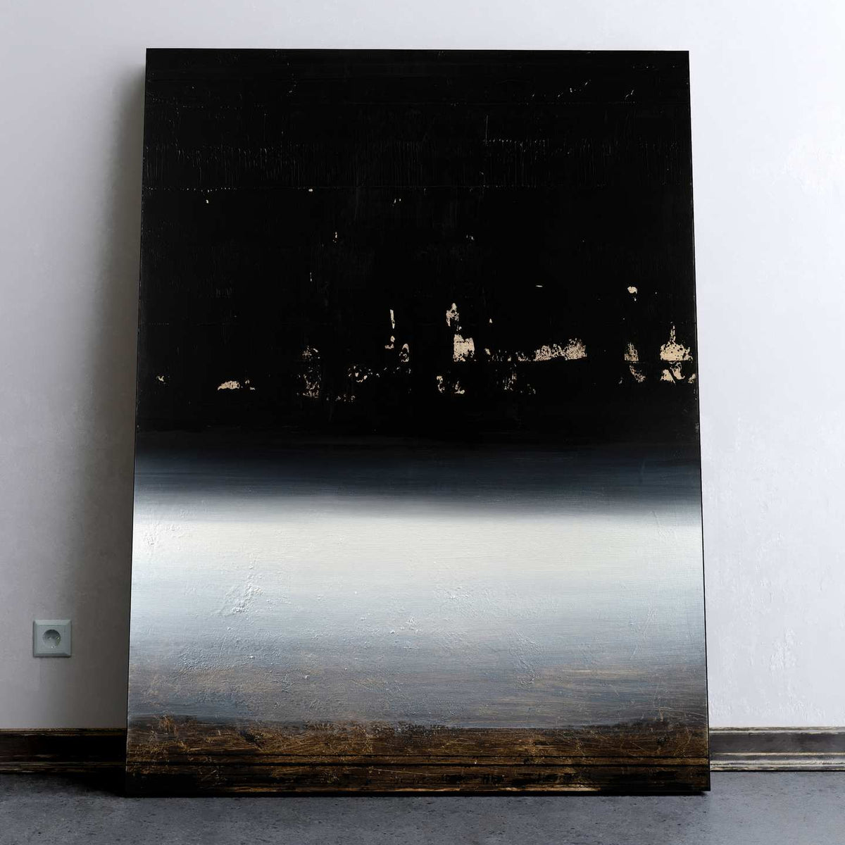 Large Abstract Painting - When the Earth Turns Black - 48x36 Inch